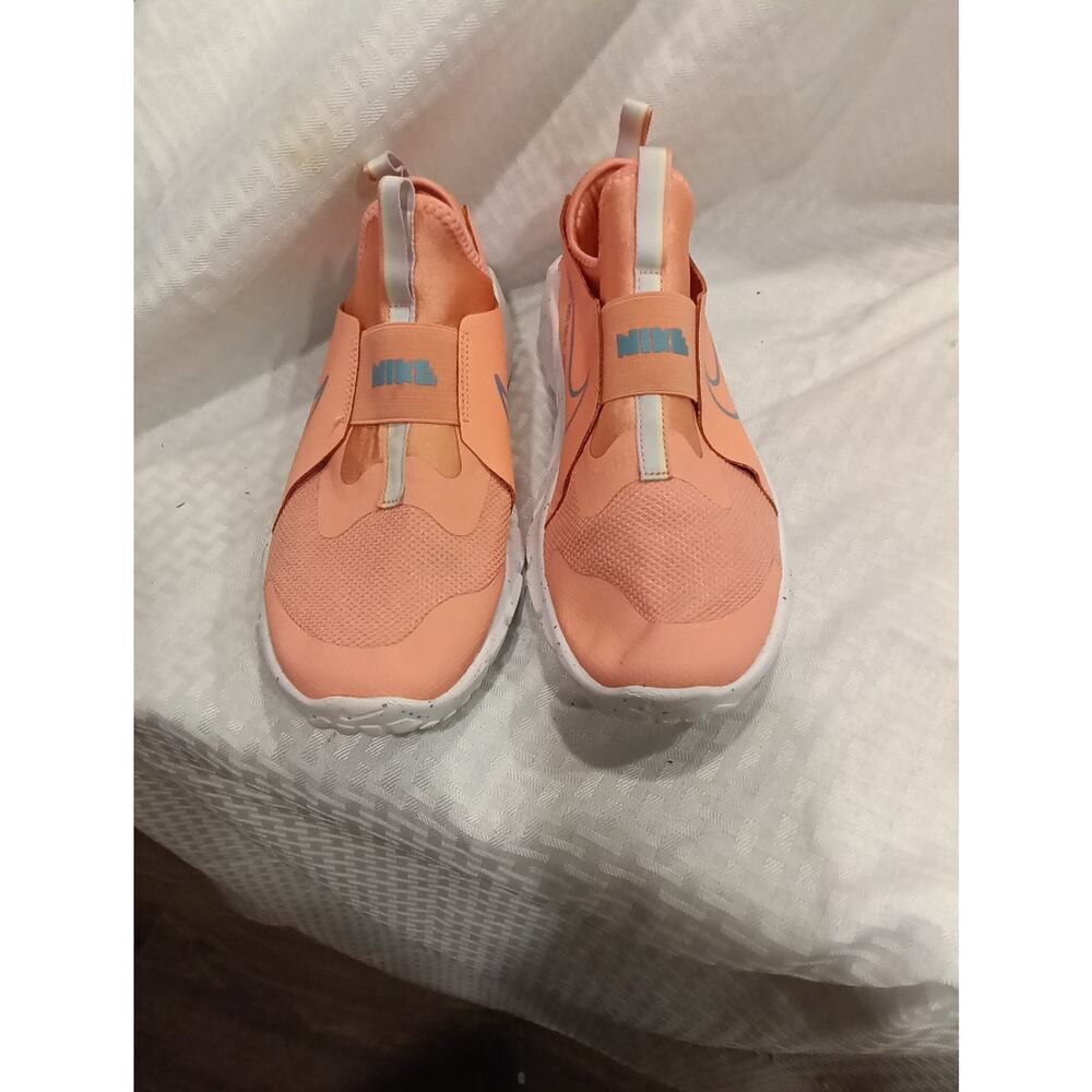 Nike Flex Runner Girls Size 7y Orange Coral Blue Slip On Athletic Shoes